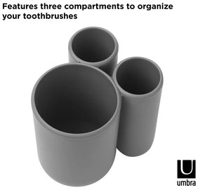 Bicchiere di plastica grigio per spazzolini da denti Touch - Umbra