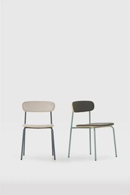 Sedie da pranzo in set beige in imbottito impilabili 2 pz Saula – Marckeric