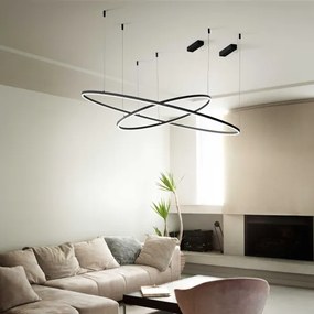 Ideal Lux - Lampadario LED a sospensione con filo ORACLE SLIM LED/89W/230V 4000K diametro 150 cm nero