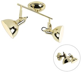Faretto Art Déco oro 2 luci - Tommy