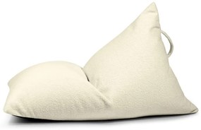 Pouf a sacco per bambini color crema con rivestimento in bouclé Razzy – SLOWDOWN