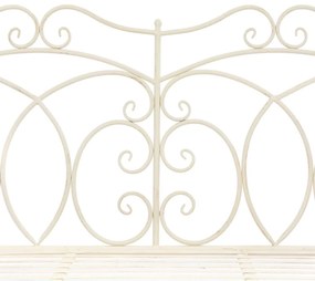 Panchina da giardino 104 cm in ferro bianco anticato