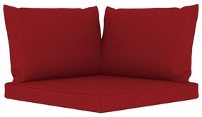 Set Salotto da Giardino 6 pz con Cuscini Rosso Vino