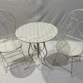 Set tavolo e sedie Bistrot in ferro bianco per 2 persone