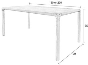 Tavolo da pranzo con effetto frassino 90x180 cm Storm – Zuiver