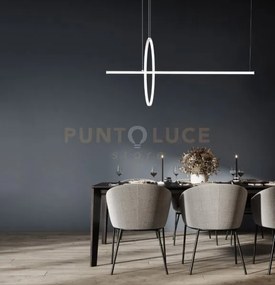 Ring-b sospensione geometrica 1 led bianco opaco led 46w dimmerabil...
