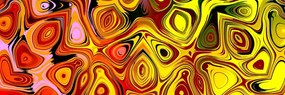 Quadro su tela – Arte creativa in sfumature di rosso e giallo
