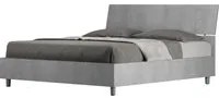 Letto Matrimoniale 160x200 cm con Rete Testata Inclinata Demas Grigio