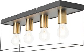 Plafoniera minimalista nera con oro 4 luci - Kodi