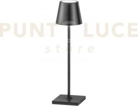 Lampada da tavolo ricaricabile led drink nera 1,5w 165lm 3000k dimm...