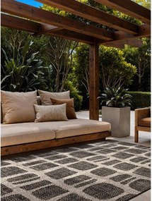 Tappeto da interno/esterno nero/color crema 120x170 cm Haringey Ruskin – Ted Baker