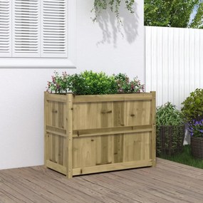 Fioriera Da Giardino 90x50x70 Cm İn Legno Di Pino Impregnato /