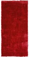 Tappeto shaggy in misto cotone e poliestere rosso 80 x 150 cm soffice pelo denso