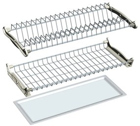 Scolapiatti grigio L 56.8 x H 25 x P 27 cm