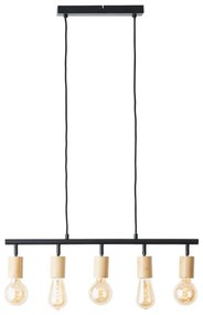 Brilliant - Lampadario a sospensione su cavo TIFFANY 5xE27/28W/230V nero/bambù