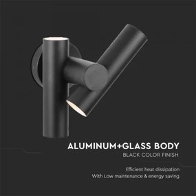 LED Luce Spot a parete da esterno 2xLED/3W/230V 4000K IP44 nero