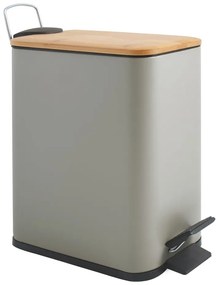 Cestino per la spazzatura grigio tortora in acciaio con pedale 5 l Erik – Spirella