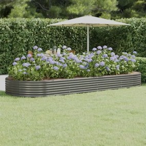 Letto Giardino Acciaio Verniciato a Polvere 373x140x36cm Grigio