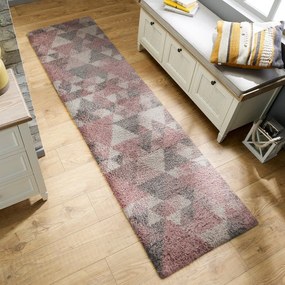 Tappeto rosa/grigio 60x230 cm Nuru - Flair Rugs