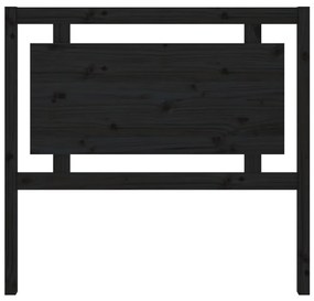 Testiera per letto nera 105,5x4x100cm in legno massello di pino