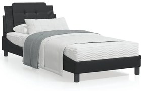 Giroletto Con Testiera Nero 90x200 Cm İn Similpelle /