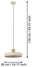 Eglo 900429 - Lampadario a sospensione con filo VALDIOLA 1xE27/40W/230V