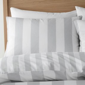 Biancheria da letto singola bianco-grigia 135x200 cm Cove Stripe - Catherine Lansfield