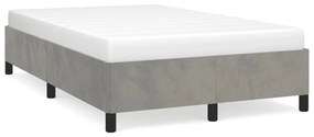 Giroletto Senza Materasso Grigio Chiaro 120x190 Cm Velluto /