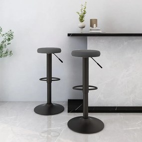 Sedie Da Bar 2 Pz Grigio Scuro İn Velluto /