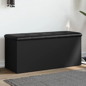 Panca Portaoggetti Nera 102x42x45 Cm İn Legno Multistrato /