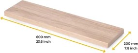 Piano d'appoggio finitura rovere per tavolo 60x20 cm in legno