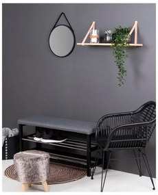 Scaffale in legno con maniglie in pelle , 120 x 20 cm Forno - House Nordic