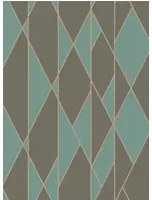 Cole & Son Carta da parati Oblique - Teal & Black