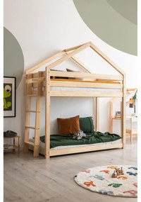 Casa/pavimento letto per bambini in legno di pino 90x200 cm in colore naturale Mila DMPB - Adeko