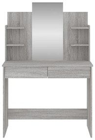 Toeletta con specchio grigio sonoma 96x39x142 cm