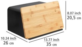 WENKO 54098100 - Portapane KUBO 35x26,5 cm nero/marrone