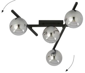 Plafoniera SMART 4xE14/10W/230V nero/grigio