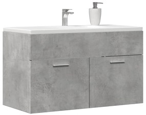 Mobile Lavabo Bagno Grigio Cemento 90x38,5x46 Cm Multistrato /