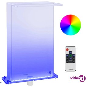 vidaXL Fontana da Piscina con LED RGB in Acrilico 51 cm