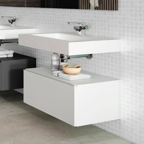 Mobile sottolavabo e lavabo Element per vasca centrale neve L 80 x H 34 x P 45 cm