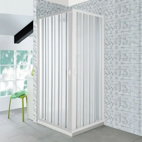 Box Doccia a Soffietto 90x90 cm in PVC Riducibile con Apertura Centrale