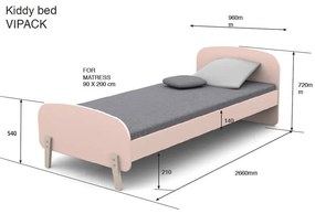 Letto bianco per bambini , 90 x 200 cm Kiddy - Vipack