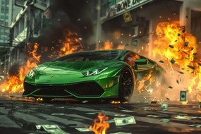 Quadro su tela – Lamborghini Huracán verde