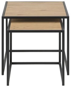 Set di tavolini da caffè SARON 2 pz quercia/nero