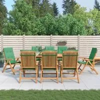 Sedie da Giardino Reclinabili con Cuscini 8 pz in Legno di Teak 3196528