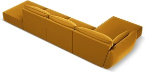 Divano angolare color senape (con penisola a sinistra/con chaise lounge) con rivestimento in velluto Vanda – Mazzini Sofas