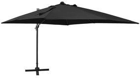 Ombrellone A Sbalzo Con Palo E Luci A Led Nero 300 Cm /