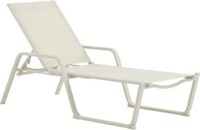 Lettino senza cuscino NINKASI NATERIAL in alluminio beige e seduta beige