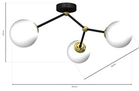 Lampadario a plafone JOY 3xE14/40W/230V nero/oro