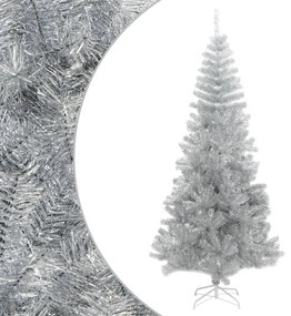 Albero di Natale Artificiale con Supporto in Varianti di Colore e Dimensioni, 180 cm / Argento / PET